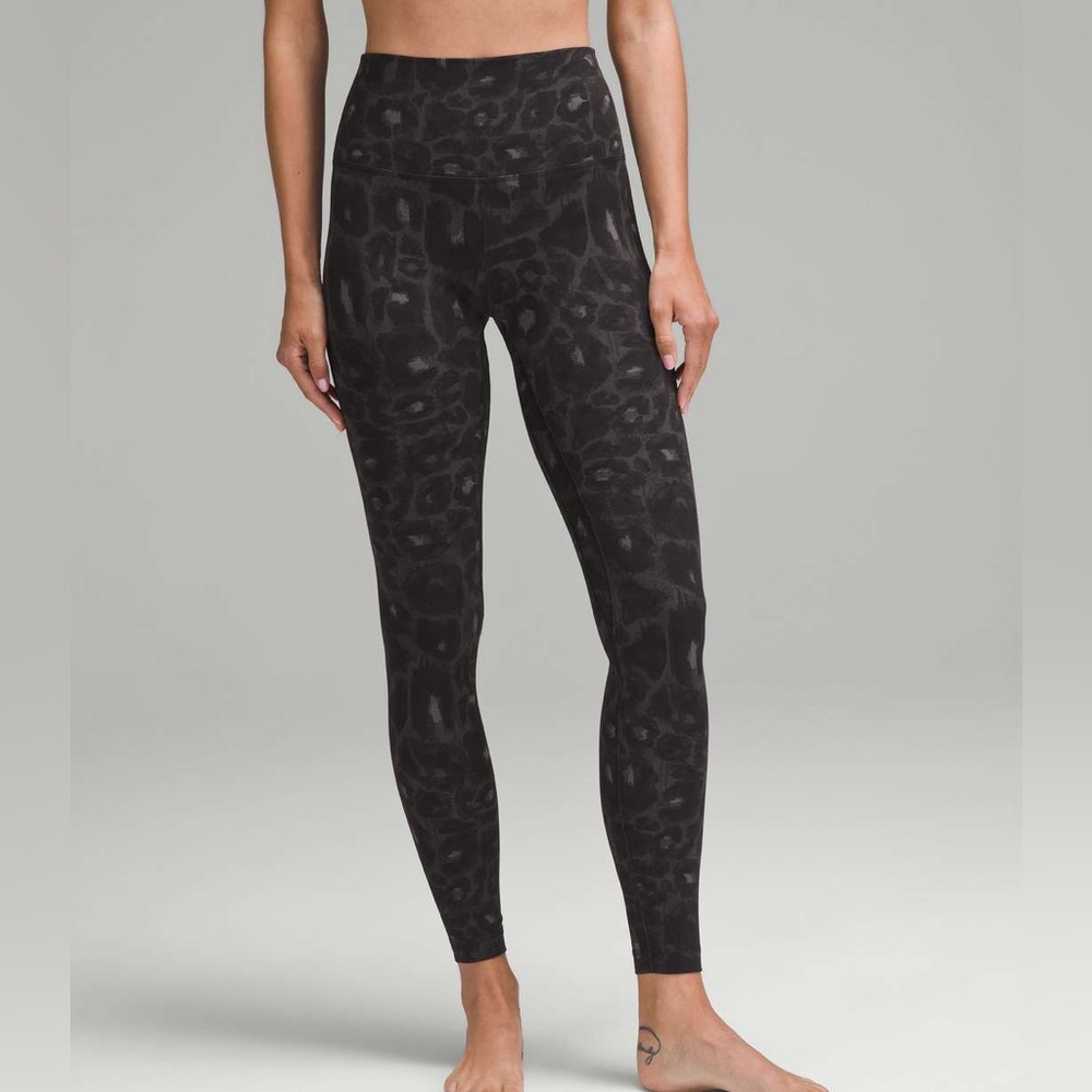 Lululemon Align High-Rise Leggings Spray Leopard Black Multi
